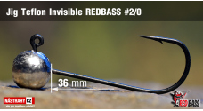 Jigová hlavička Teflon Invisible REDBASS #2/0, 36 mm