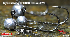 Jigová hlavička REDBASS Classic #2/0 - 30 mm